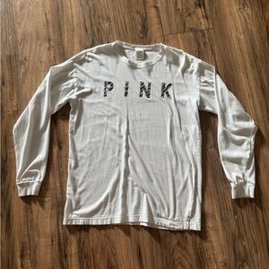 PINK Victoria's Secret White Long Sleeve Tee